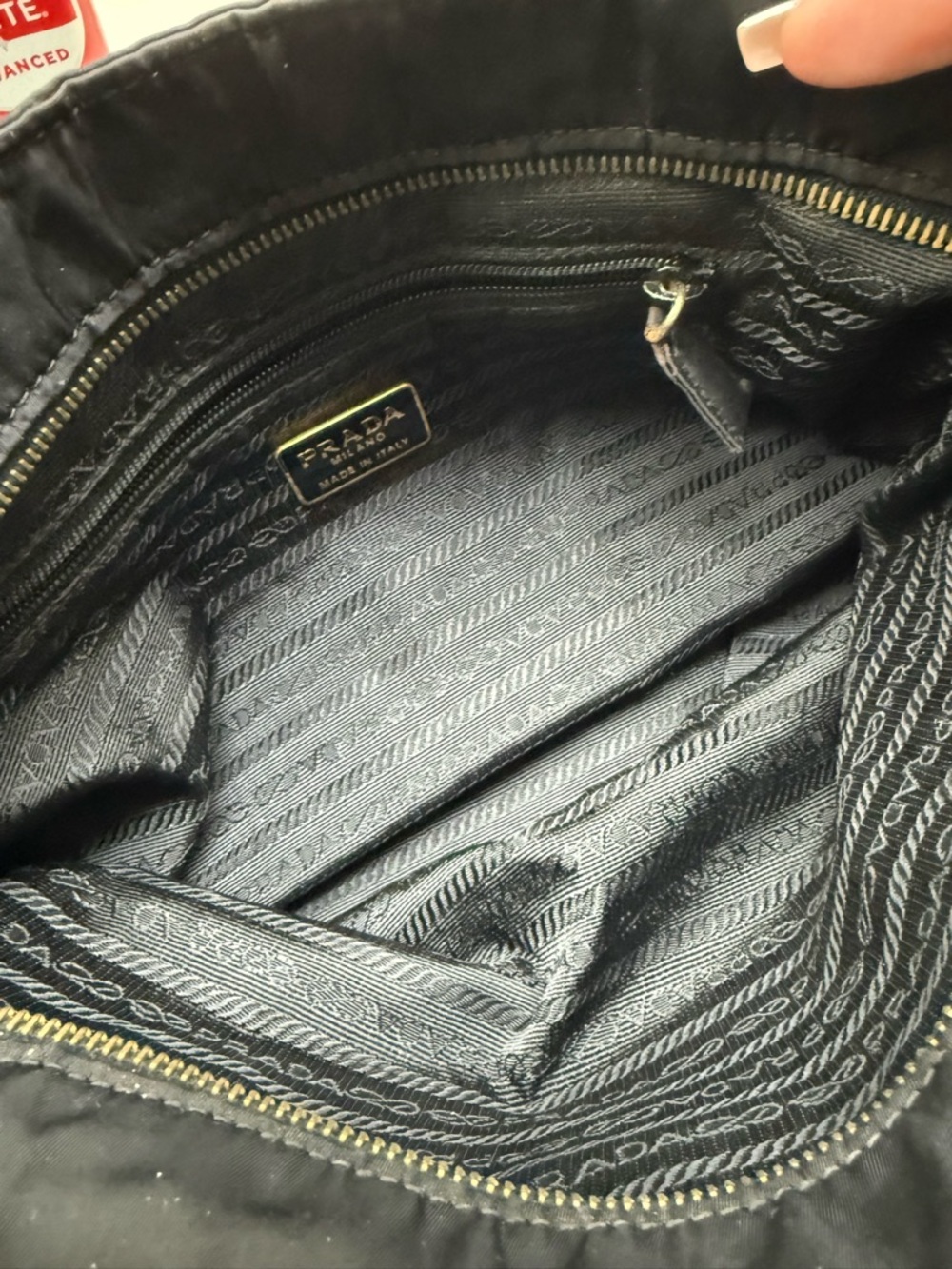 Prada Black Quilted Shoulder Bag with Gold Chain Straps - Picture 3 of 4